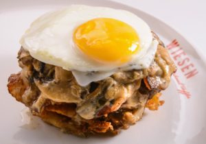 egg mushroom bacon breakfast at Weisenhof Restaurant by Neil Forman Photographer