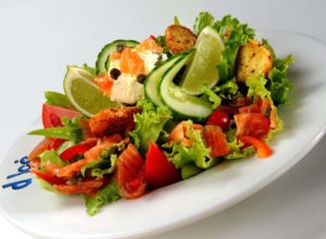 salmon salad at Dulce Restaurant by Neil Forman Photographer