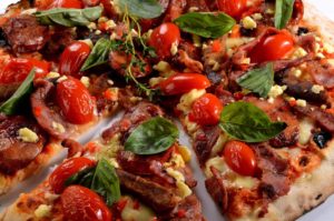 bacon basil pizza at Dulce Restaurant by Neil Forman Photographer